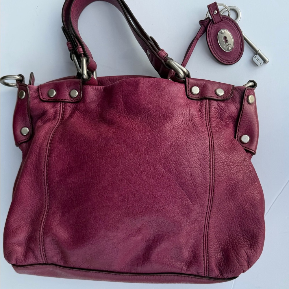Fossil Burgundy Leather Satchel - Picture 2 of 16